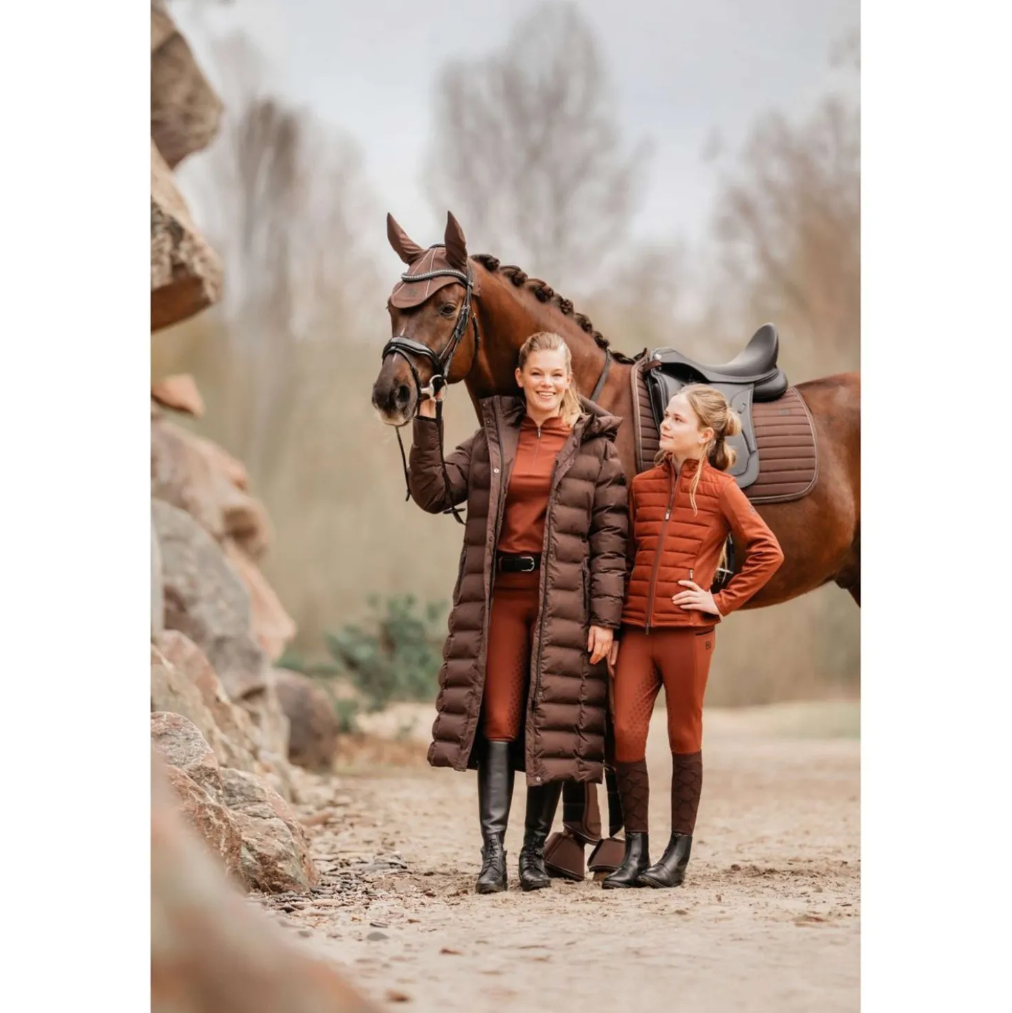 EQPRO Lange Pufferjas Eloise Chocolade
