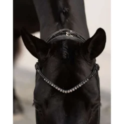 Equestrian Stockholm Frontriem Faded 8mm Zwart
