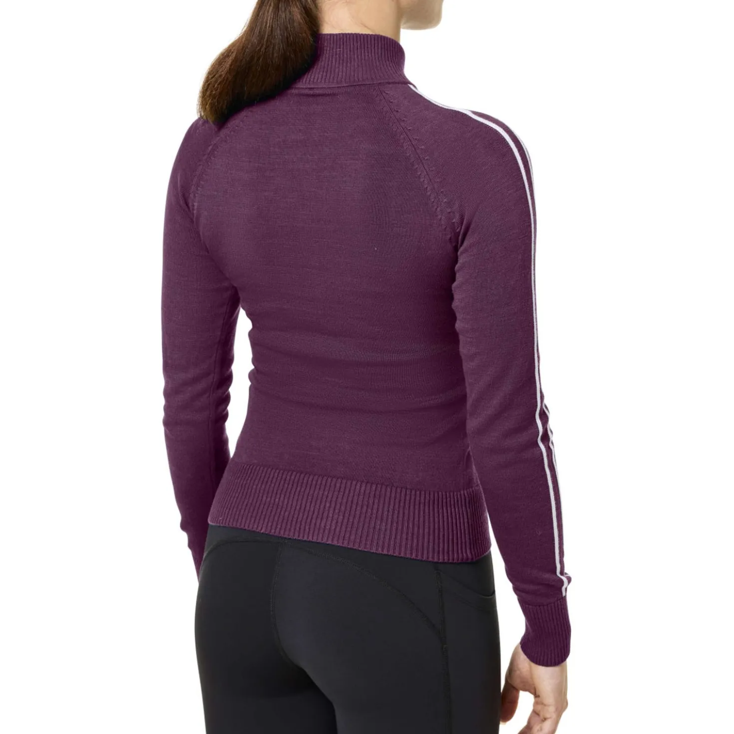 Equestrian Stockholm Knitted Zip Top Mauve Wine