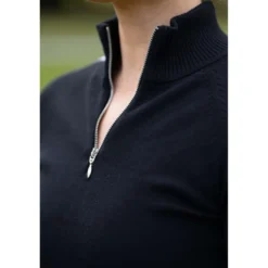 Equestrian Stockholm Knitted Zip Top Zwart