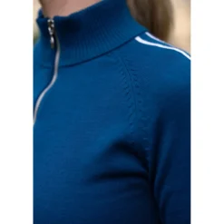 Equestrian Stockholm Knitted Zip Top Blue Meadow