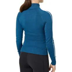 Equestrian Stockholm Knitted Zip Top Blue Meadow