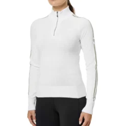 Equestrian Stockholm Knitted Zip Top Wit