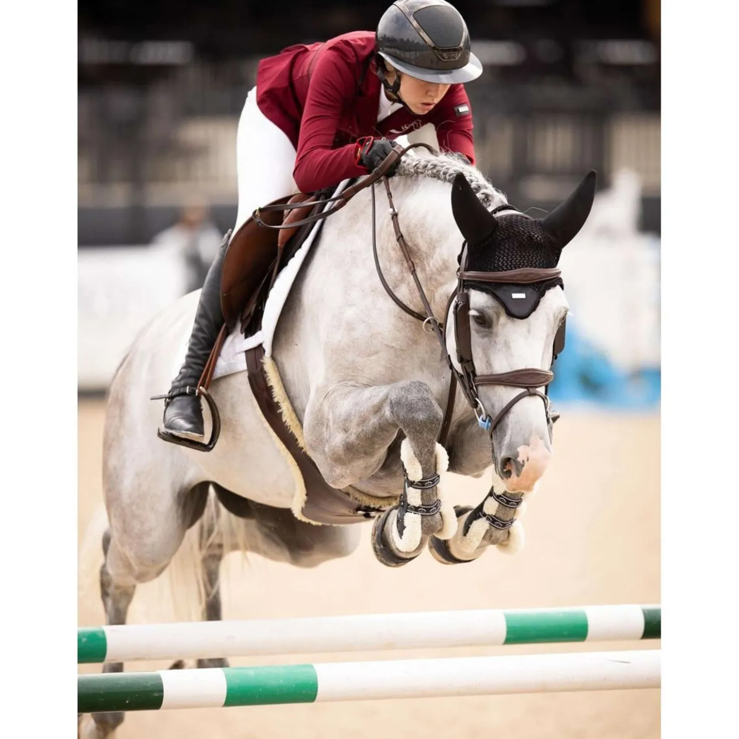 Equestrian Stockholm Oornetje Padded Zwart/Zilver