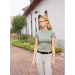 Equestrian Stockholm Shirt Dynamic Short Sleeve Pistachio White