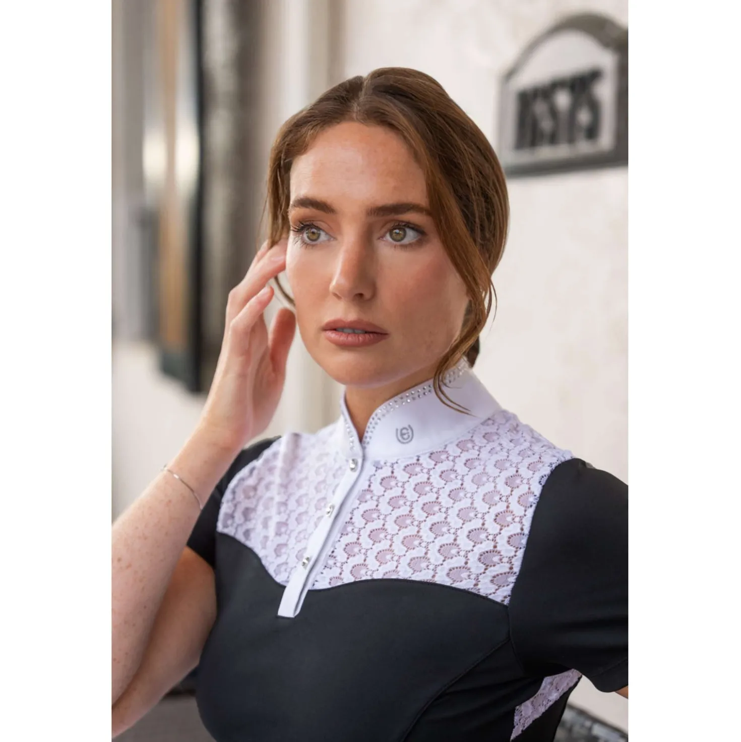 Equestrian Stockholm Wedstrijdshirt Crystal Champion Zwart