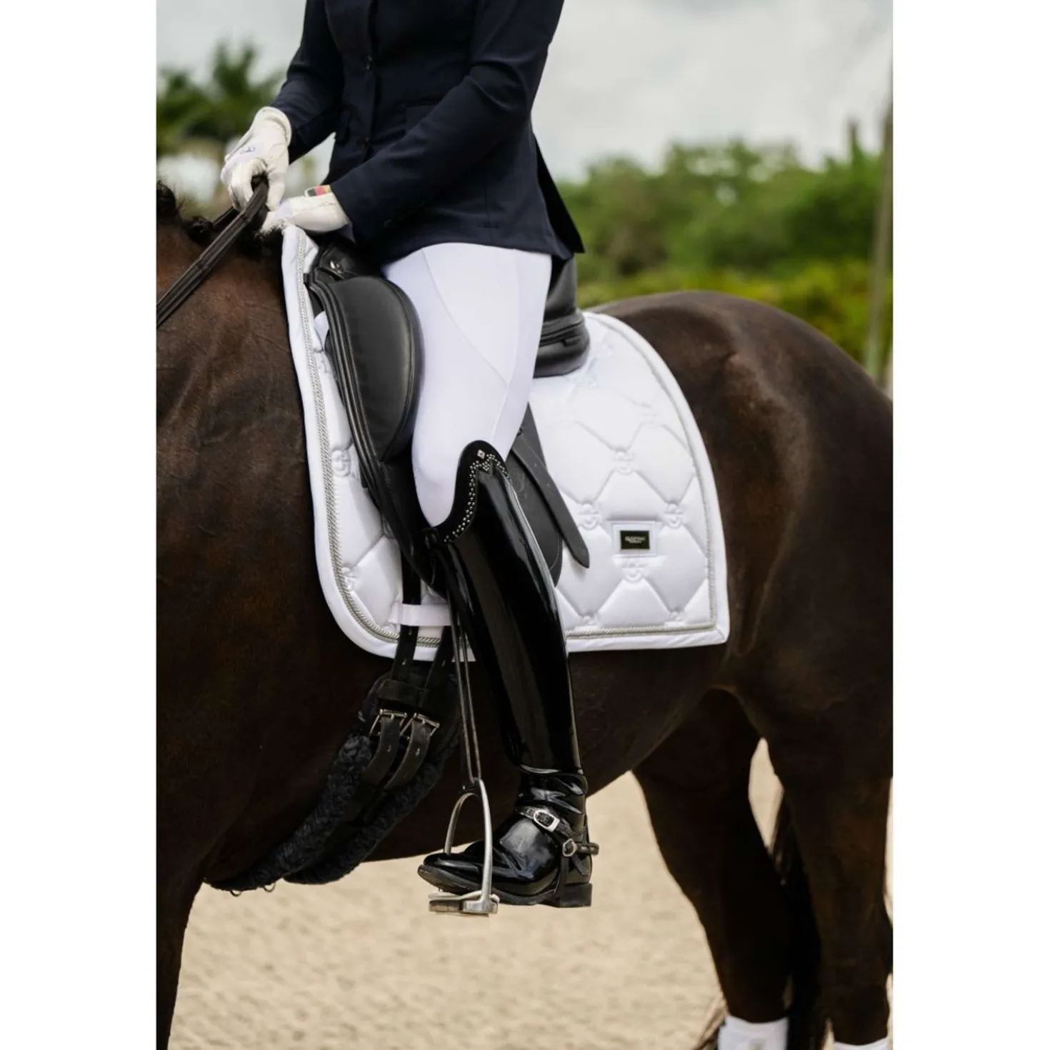 Equestrian Stockholm Zadeldekje Dressuur White Silver