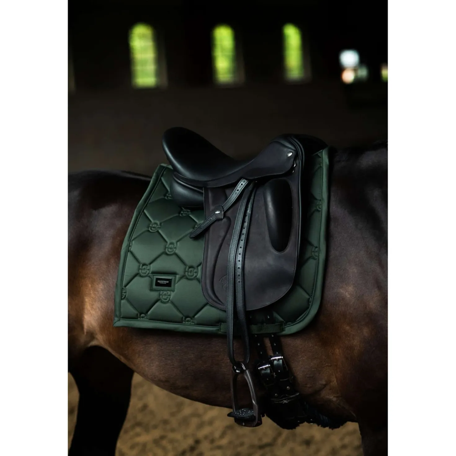 Equestrian Stockholm Zadeldekje Satin Dressuur Sycamore Green