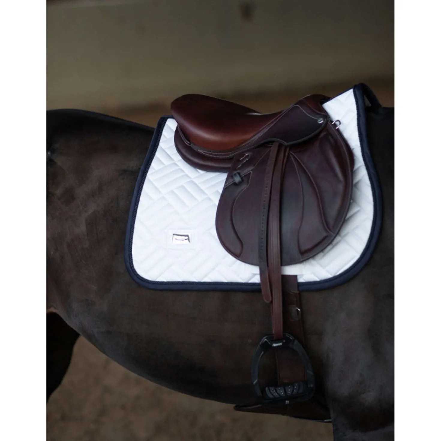Equestrian Stockholm Zadeldekje Modern Springen Wit/Navy