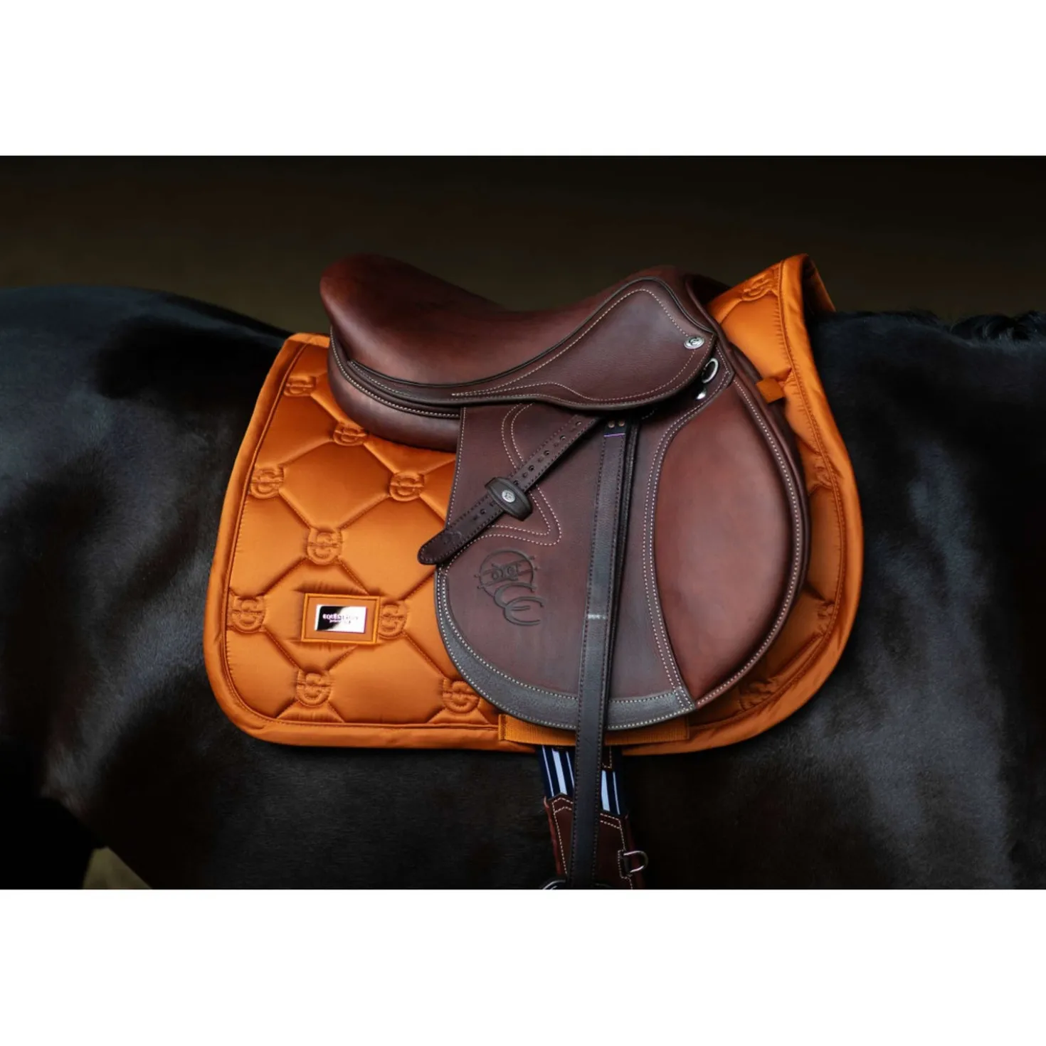 Equestrian Stockholm Zadeldekje Satin Springen Chestnut