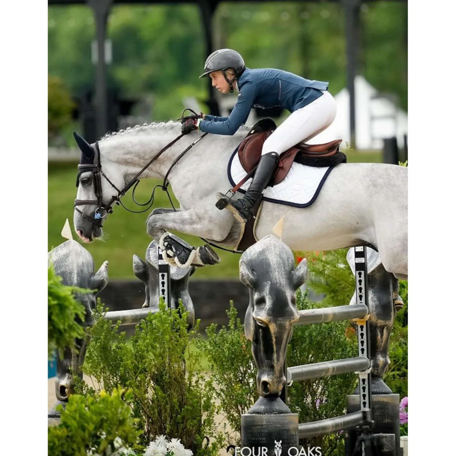 Equestrian Stockholm Zadeldekje Modern Springen Wit/Zwart