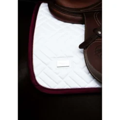 Equestrian Stockholm Zadeldekje Modern Springen Wit/Merlot