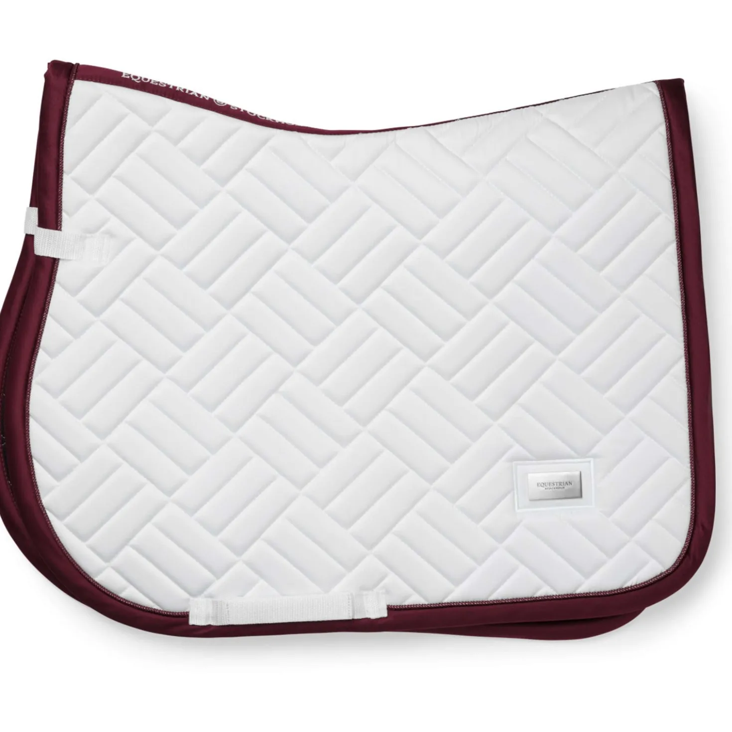 Equestrian Stockholm Zadeldekje Modern Springen Wit/Merlot