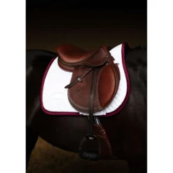 Equestrian Stockholm Zadeldekje Modern Springen Wit/Merlot