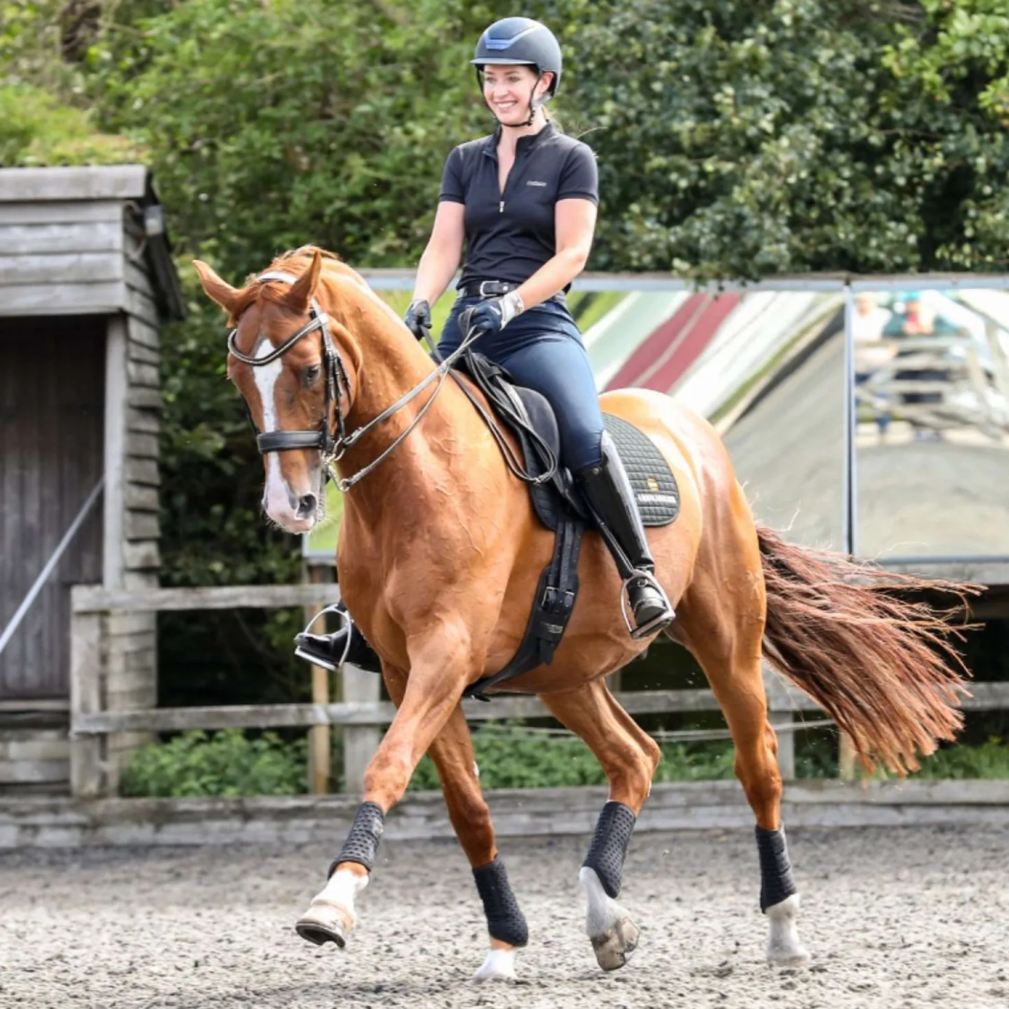 Equilibrium Beenbeschermers Stretch & Flex Flatwork Zwart