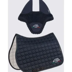 Equiline Zadeldekje en Oornetje Springen Octagon Eqflaggy Navy