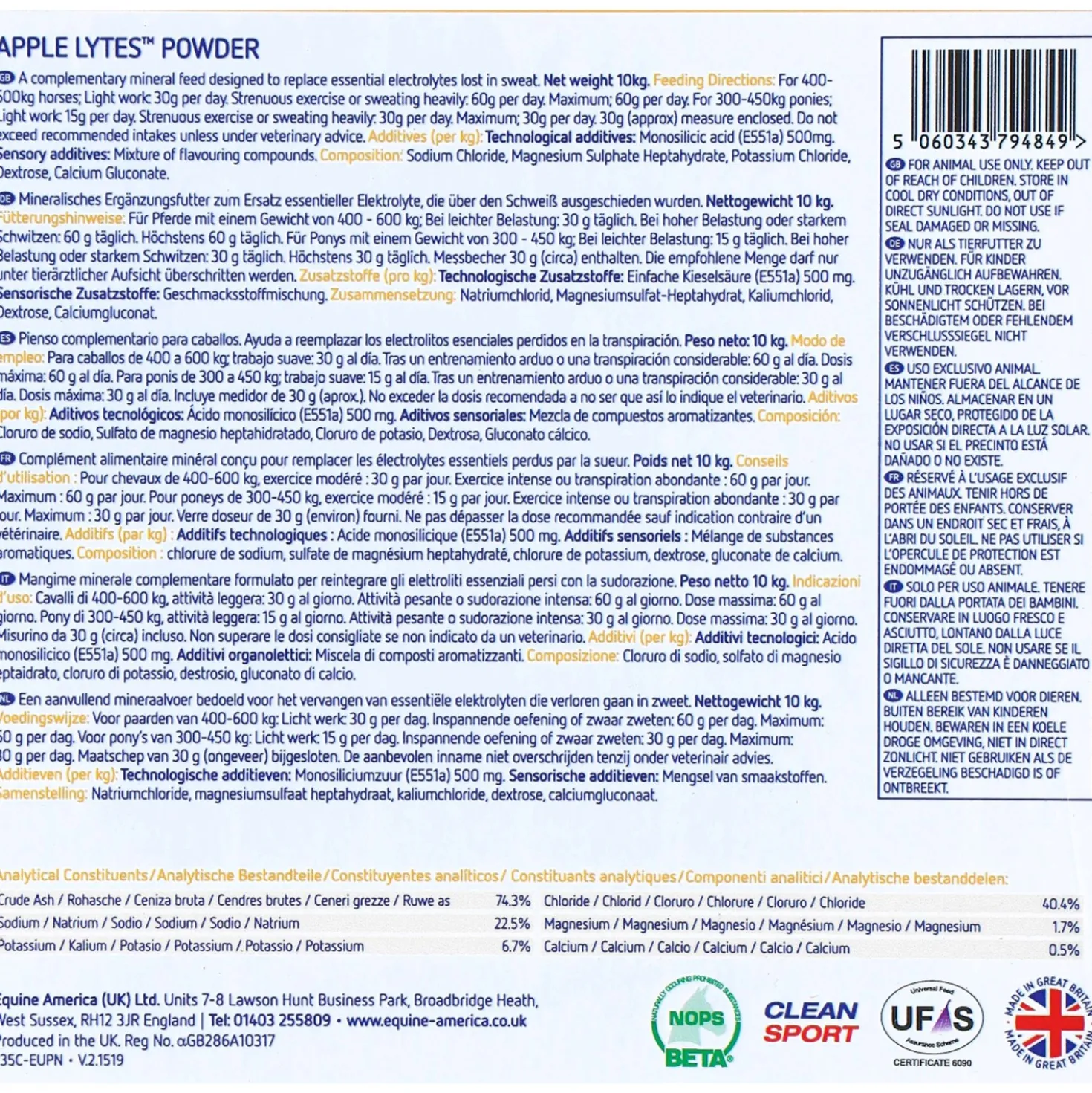 Equine America Apple Lytes Elektrolyten
