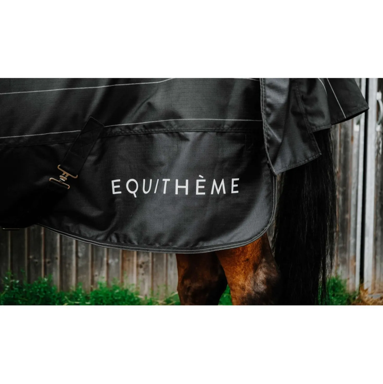 EQUITHÈME Regendeken Lumin 600D 50g Zwart