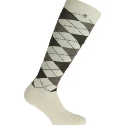 EQUITHÈME Sokken Argyle Ecru/Taupe