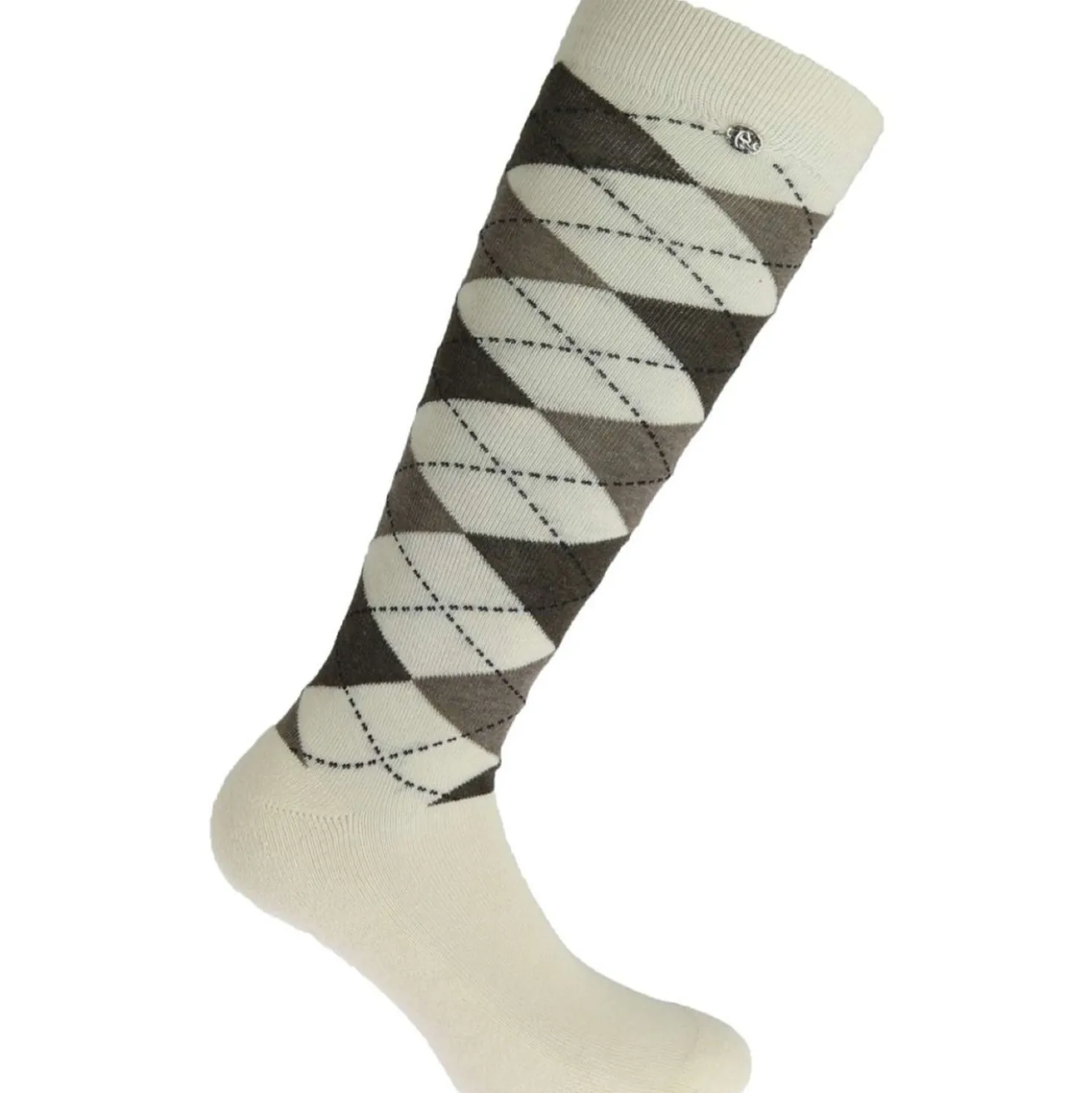 EQUITHÈME Sokken Argyle Ecru/Taupe