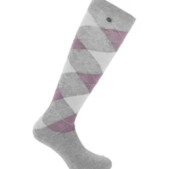 EQUITHÈME Sokken Argyle Grijs/Lila
