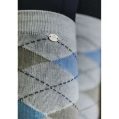 EQUITHÈME Sokken Argyle Lichtgrijs/Hemelsblauw