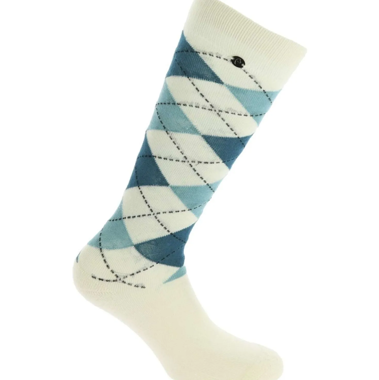 EQUITHÈME Sokken Argyle Saffier/Ecru