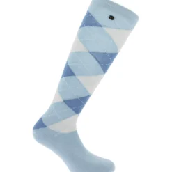 EQUITHÈME Sokken Argyle Sky Blue/Blue