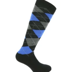EQUITHÈME Sokken Argyle Zwart/Blauw