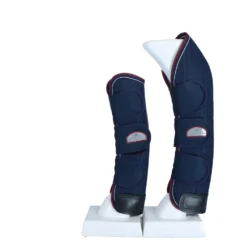 EQUITHÈME Transportbeschermers 1200D Marine Blauw/Bordeaux/Wit