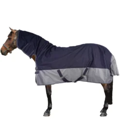 EQUITHÈME Turnout Rug Tyrex Combo 600D 350g Navy/Grijs Dots