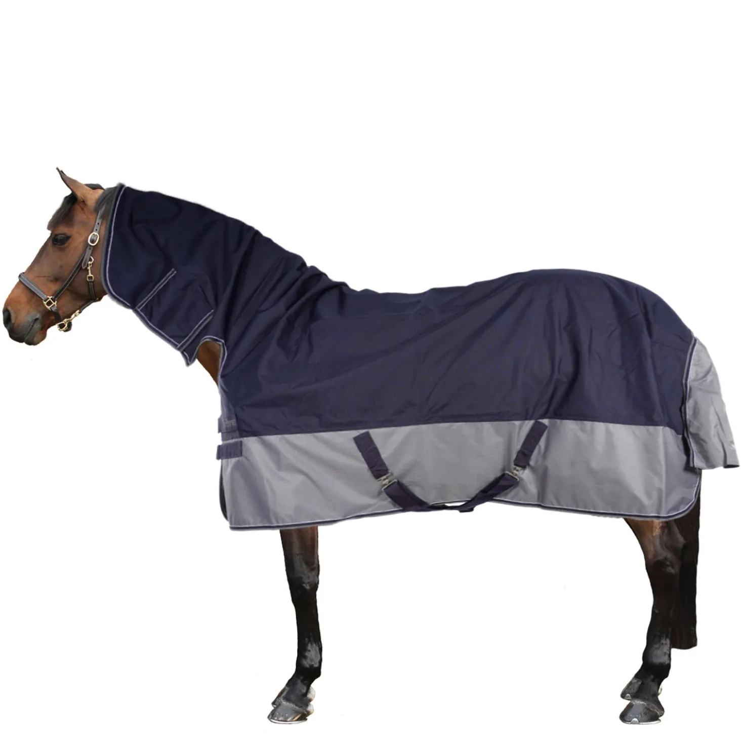 EQUITHÈME Turnout Rug Tyrex Combo 600D 350g Navy/Grijs Dots