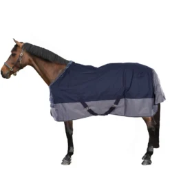 EQUITHÈME Turnout Rug Tyrex 600D 150g Navy/Grijs Dots