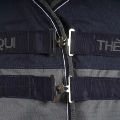 EQUITHÈME Turnout Rug Tyrex High Neck 600D 300g Navy/Grijs Dots