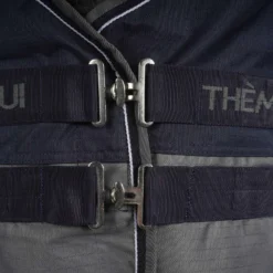 EQUITHÈME Turnout Rug Tyrex met Buikflap 600D 300g Navy/Grijs Dots