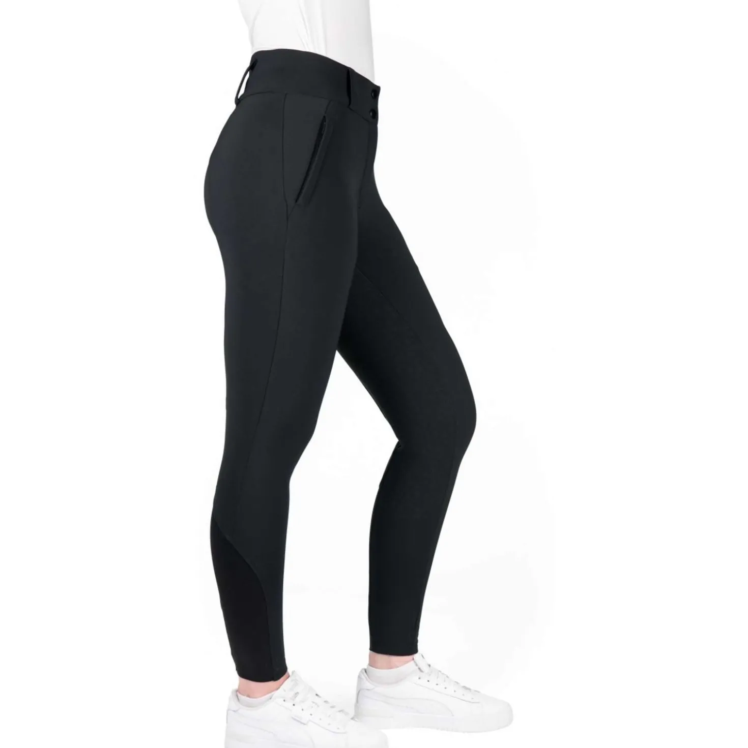 EQUITHÈME Verwarmde Rijbroek Sierra Full Grip Zwart
