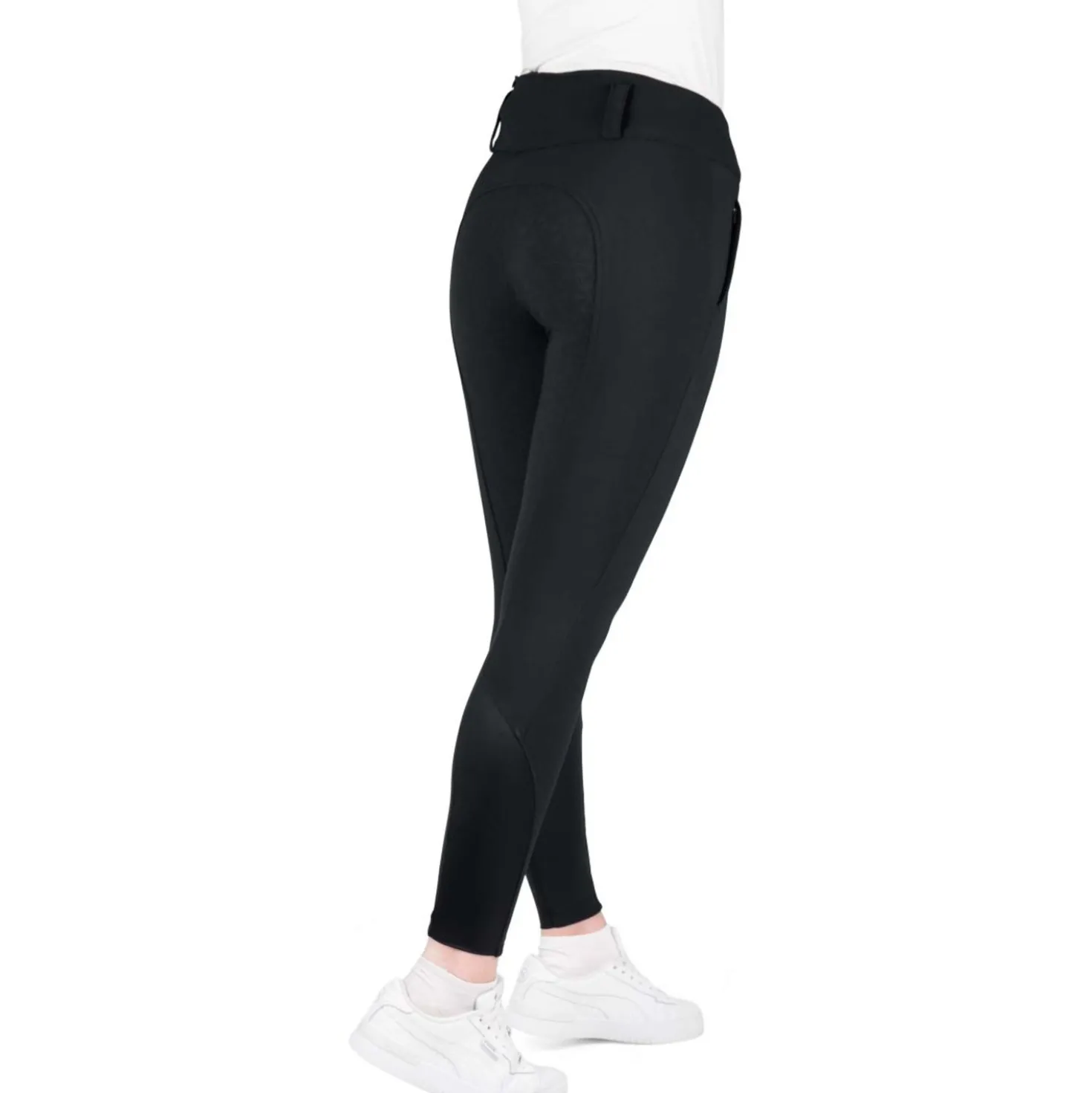 EQUITHÈME Verwarmde Rijbroek Sierra Full Grip Zwart