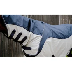 EQUITHÈME Vliegendeken TYREX Combofly 600D met Hals Navy Blue/Grey