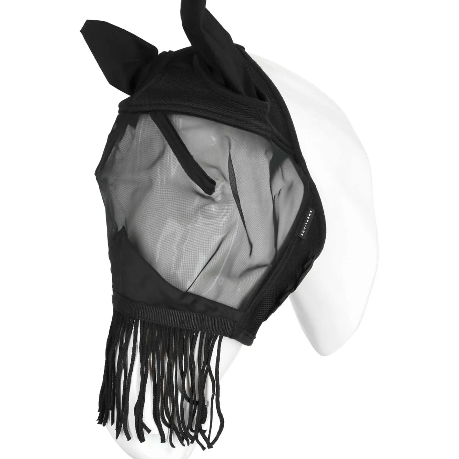 EQUITHÈME Vliegenmasker Franges met UV-Bescherming Zwart
