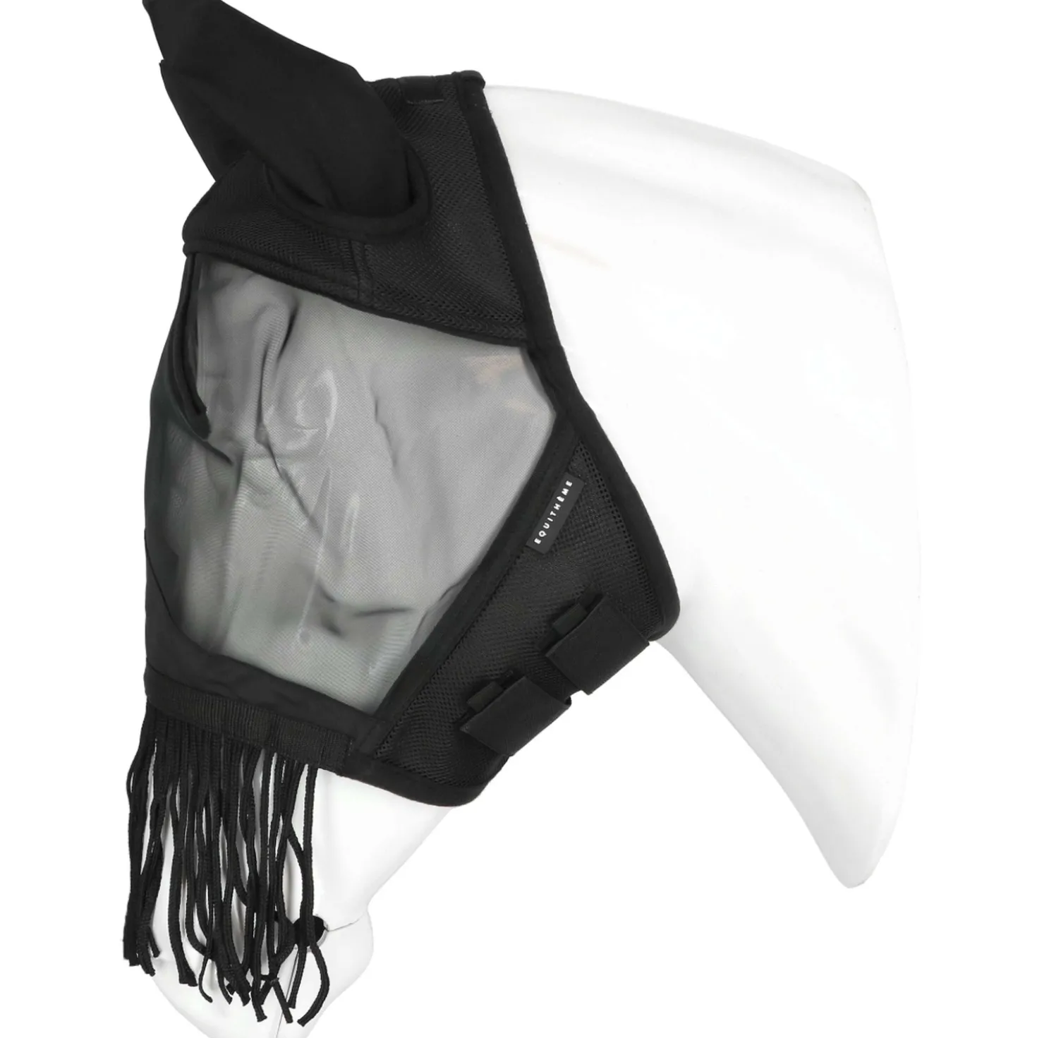 EQUITHÈME Vliegenmasker Franges met UV-Bescherming Zwart