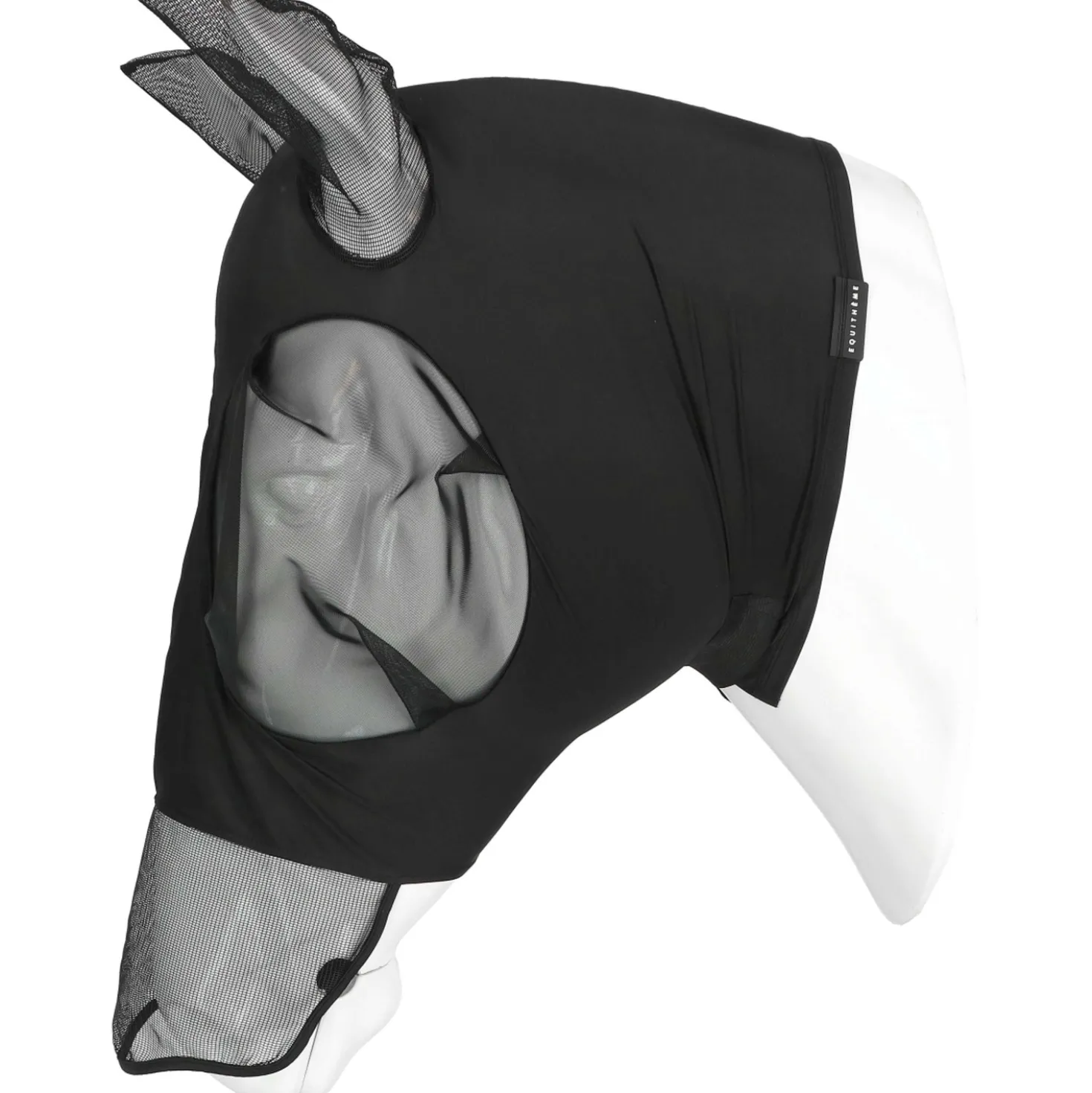 EQUITHÈME Vliegenmasker Hood met UV-Bescherming Zwart