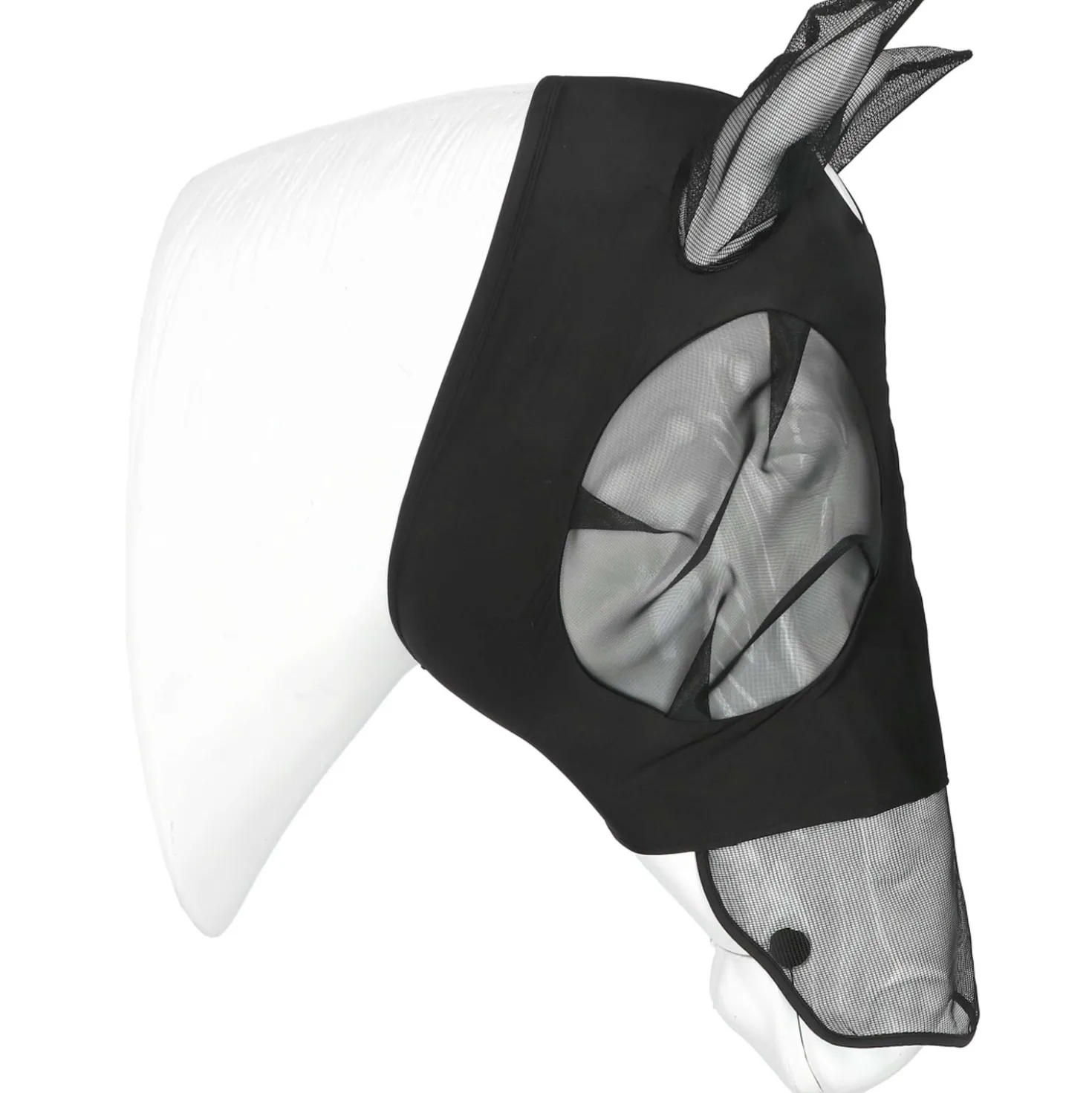 EQUITHÈME Vliegenmasker Lycra UV protection Met Neusnetje Zwart
