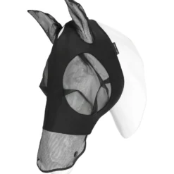 EQUITHÈME Vliegenmasker Lycra UV protection Met Neusnetje Zwart