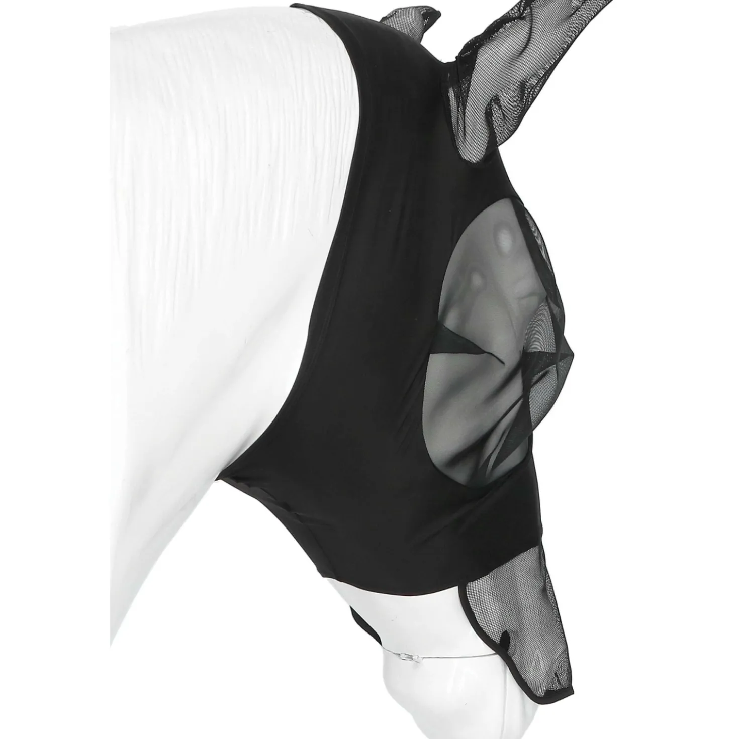 EQUITHÈME Vliegenmasker Lycra UV protection Met Neusnetje Zwart