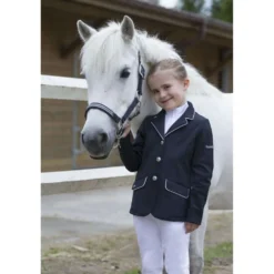 EQUITHÈME Wedstrijdjasje Soft Classic Marine Blauw/Wit