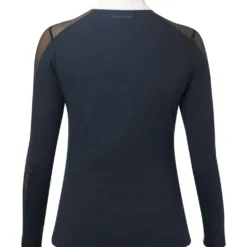 EQUITHÈME Wedstrijdshirt Pekin Lange Mouwen Marineblauw