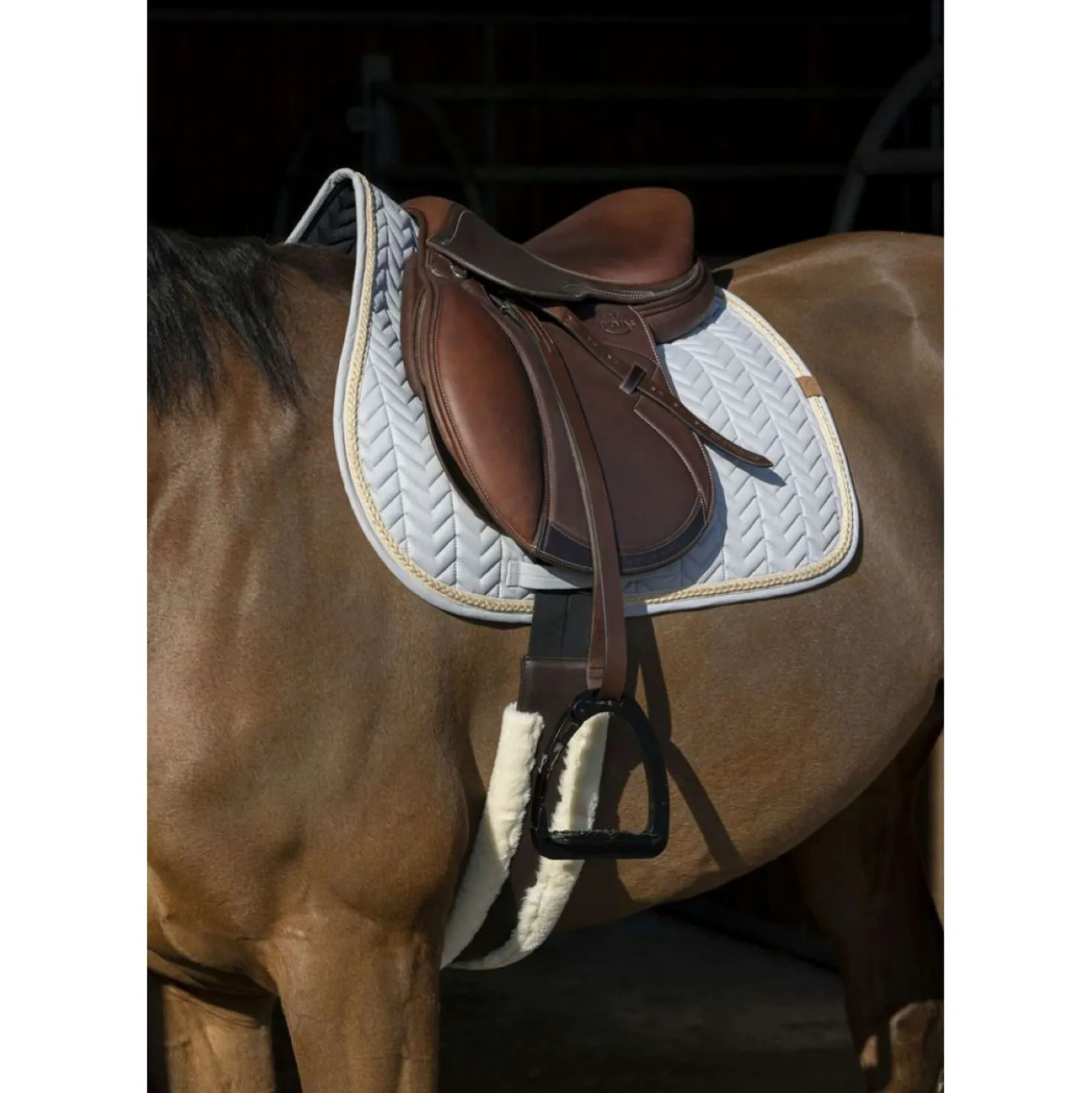 EQUITHÈME Zadeldekje Softy Jumping Grijs/Blauw