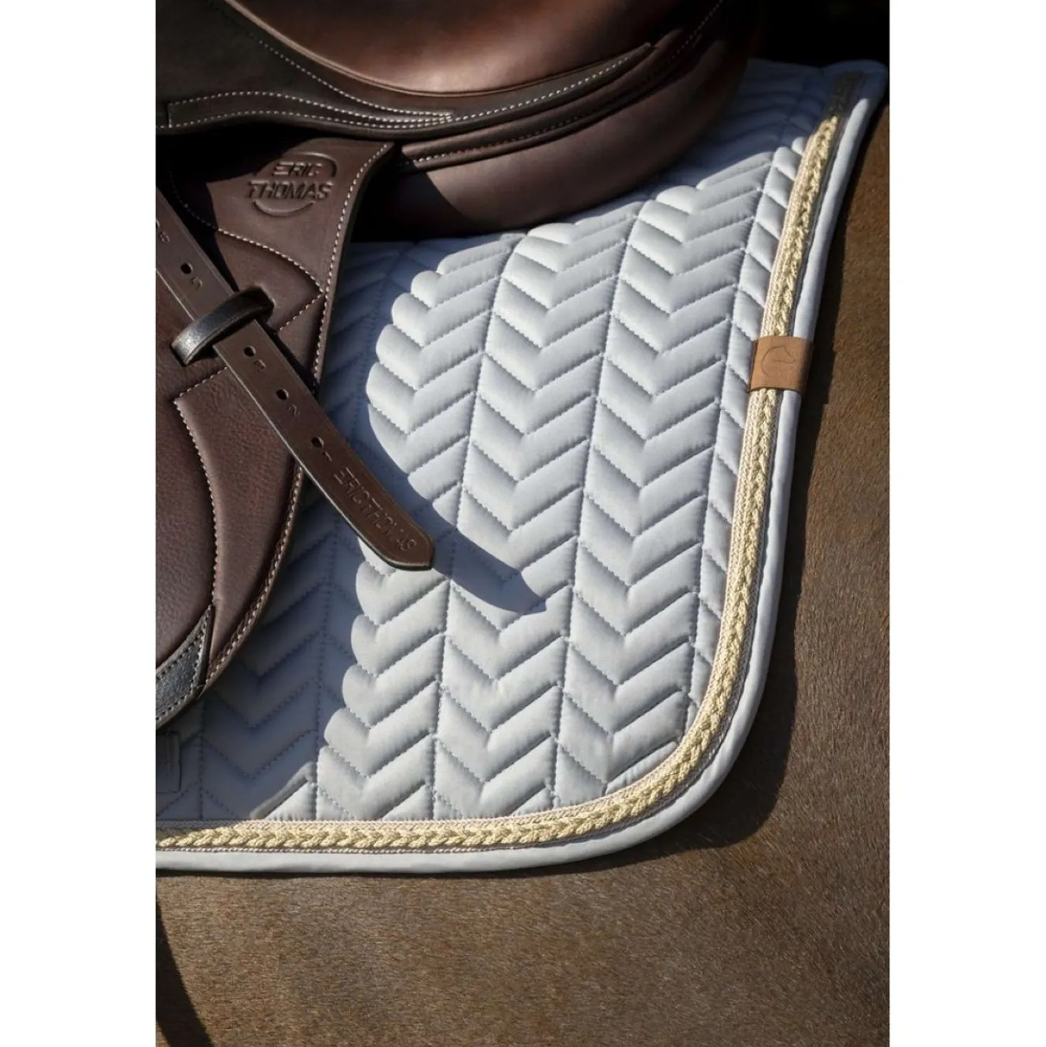EQUITHÈME Zadeldekje Softy Jumping Grijs/Blauw