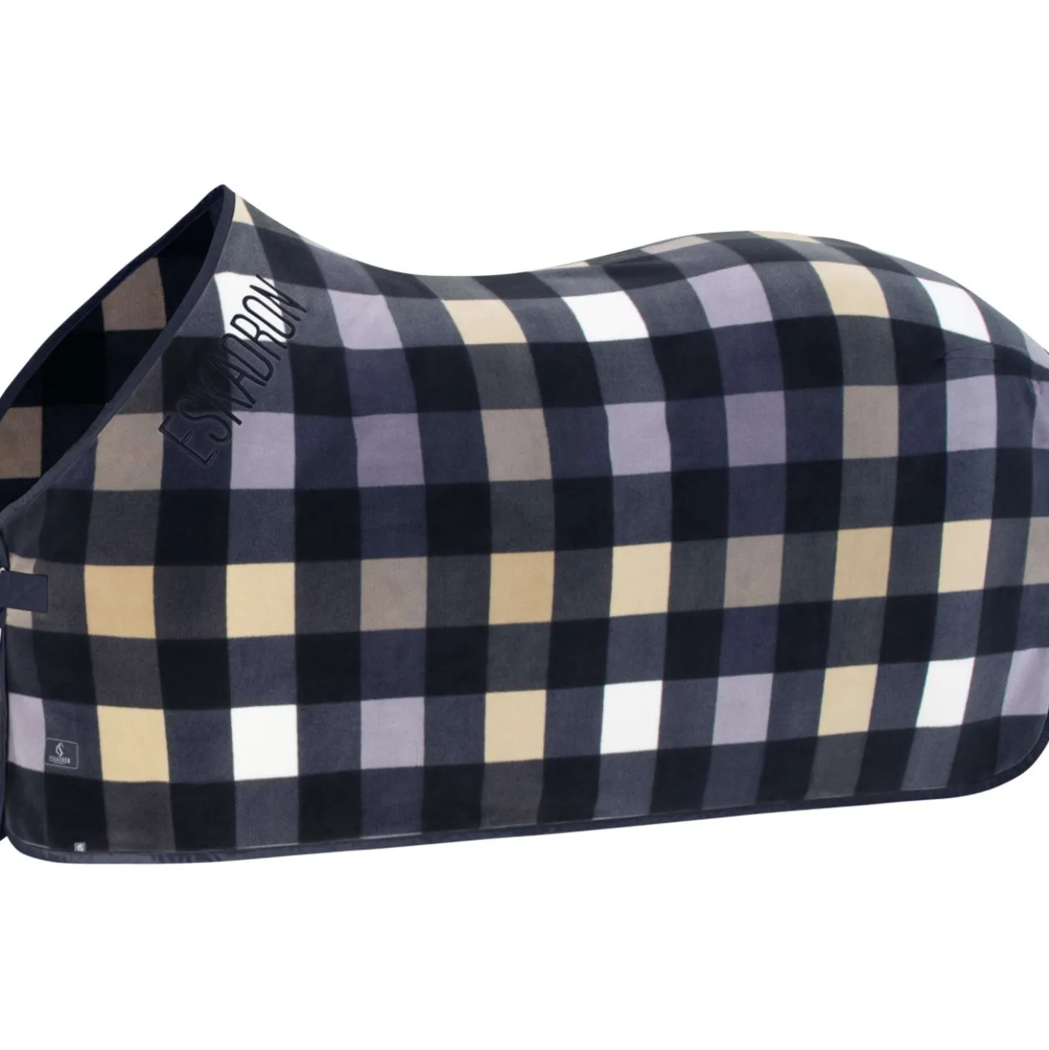 Eskadron Fleecedeken Classic Sports met Ruitpatroon Navy/Sierra/Orchid