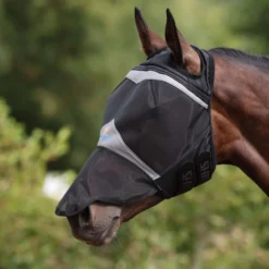 FlyGuard by Shires Vliegenmasker Pro Fine Mesh met Ooruitsparing en Neusflap Jet